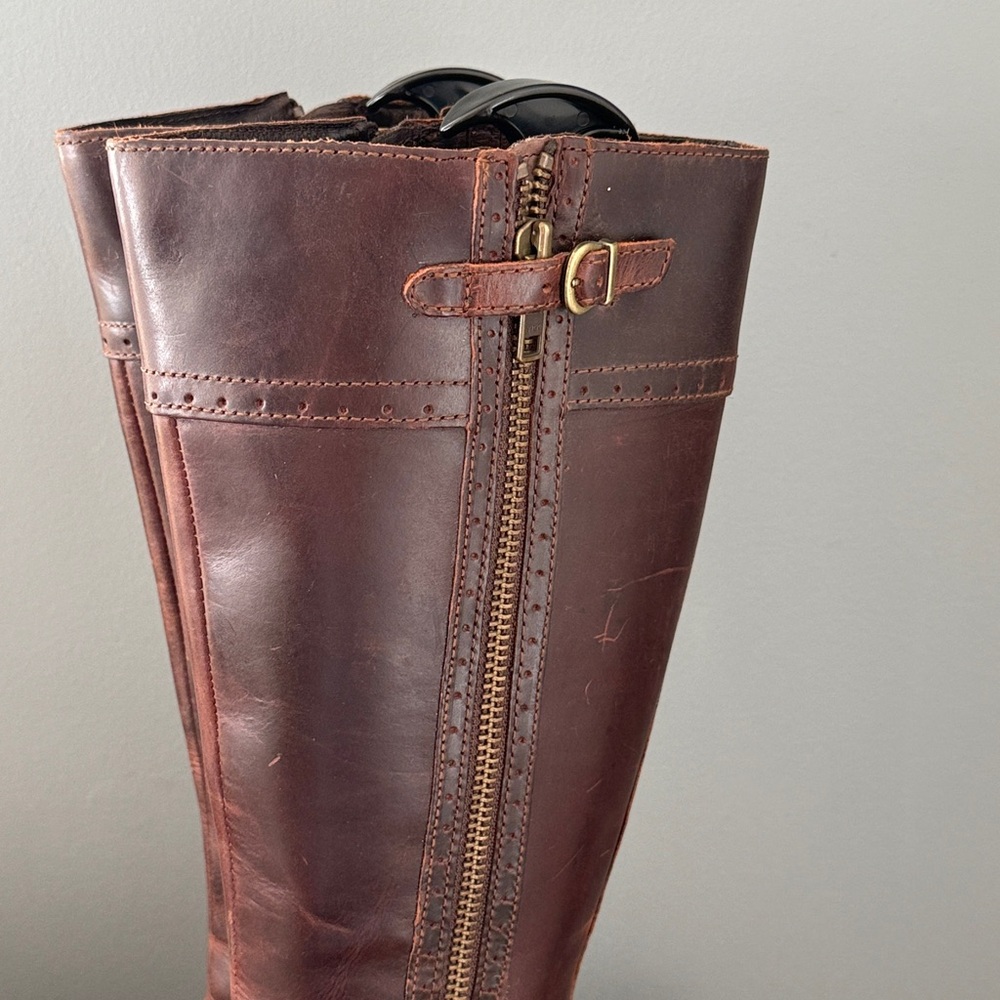 Born Poly Tall Heeled Distressed‎ Riding Boots 7.5 - Picture 4 of 12